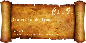 Csernicsek Irma névjegykártya