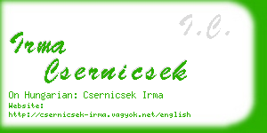 irma csernicsek business card